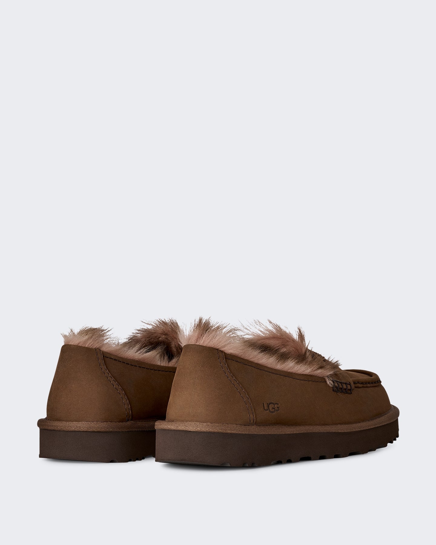 Dames Loafer van nubuck leer in donker Beige