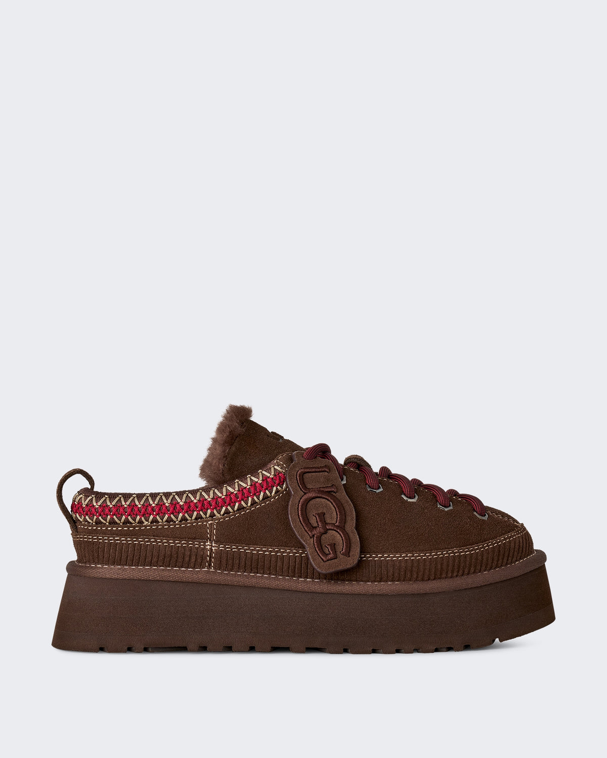 Women's Slide met vetersluiting en heritage design Verbrand Cederhout