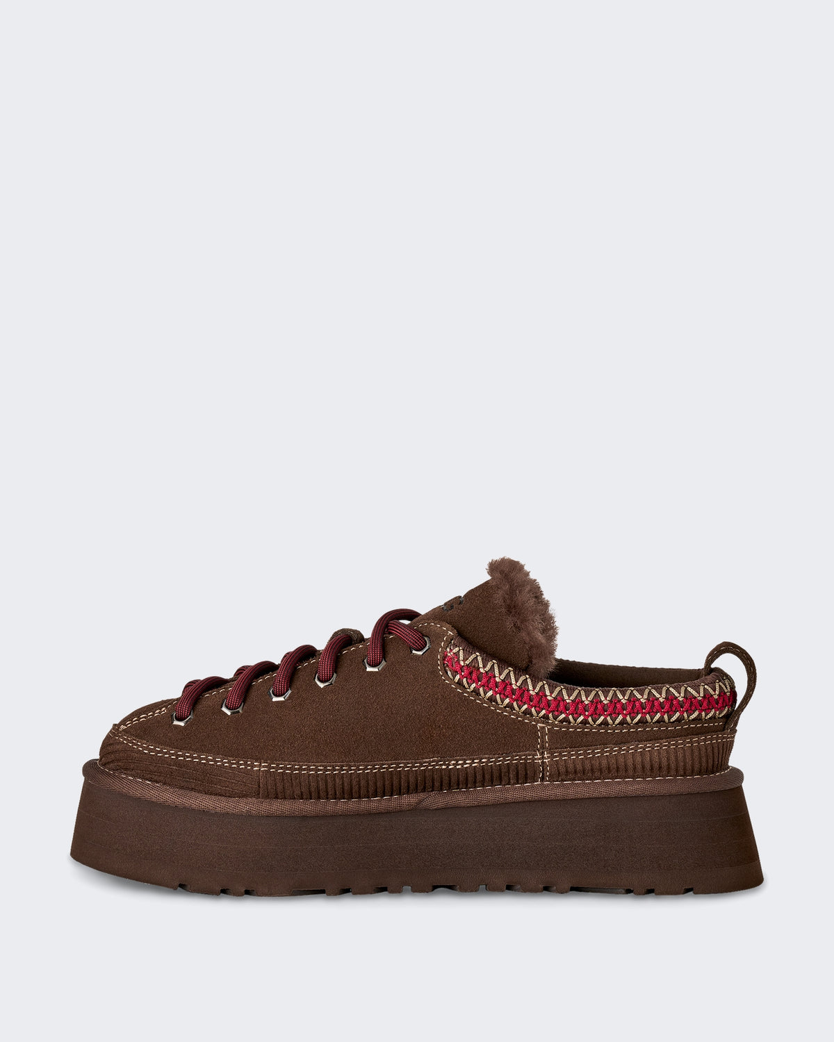 Women's Slide met vetersluiting en heritage design Verbrand Cederhout