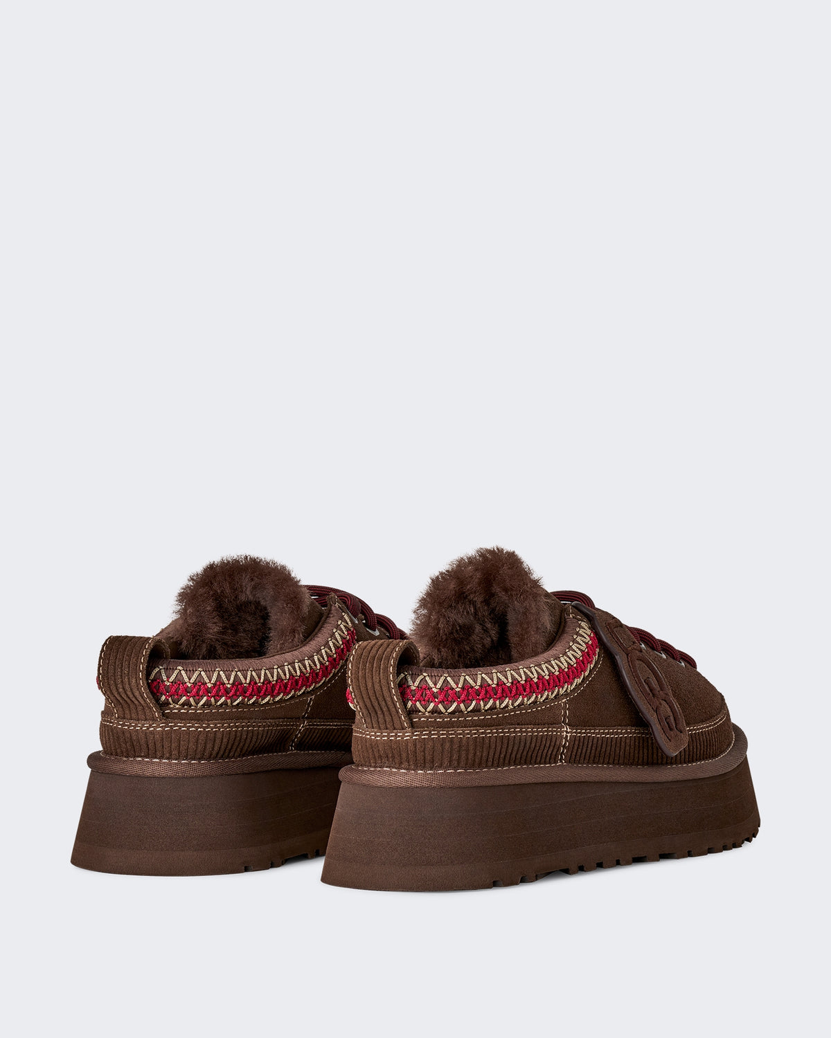 Women's Slide met vetersluiting en heritage design Verbrand Cederhout