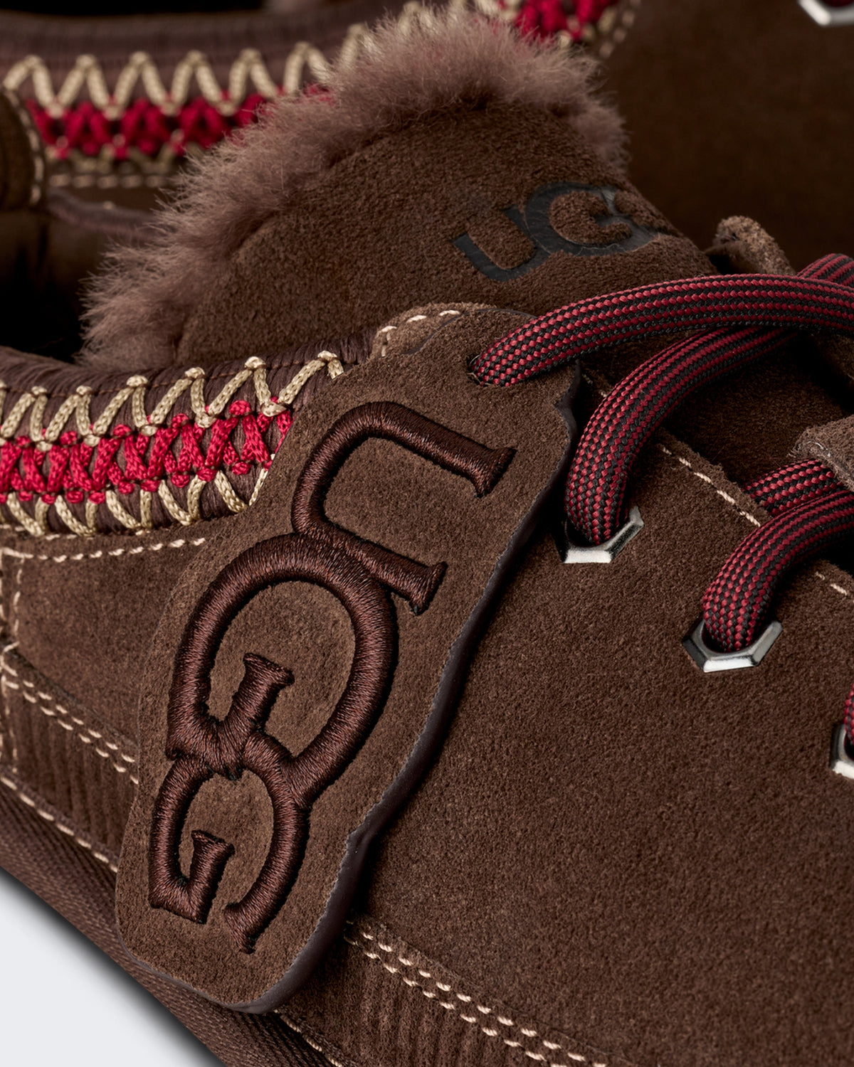 Women's Slide met vetersluiting en heritage design Verbrand Cederhout