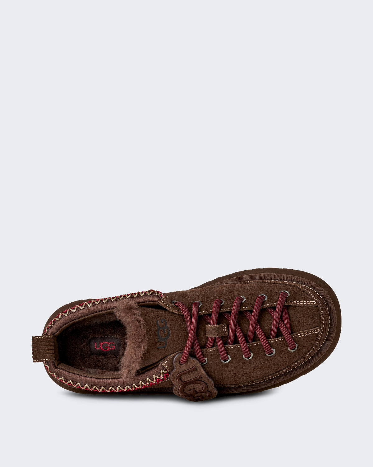 Women's Slide met vetersluiting en heritage design Verbrand Cederhout