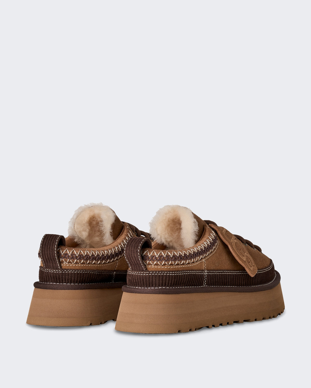 Women's Slide met vetersluiting en heritage design Beige