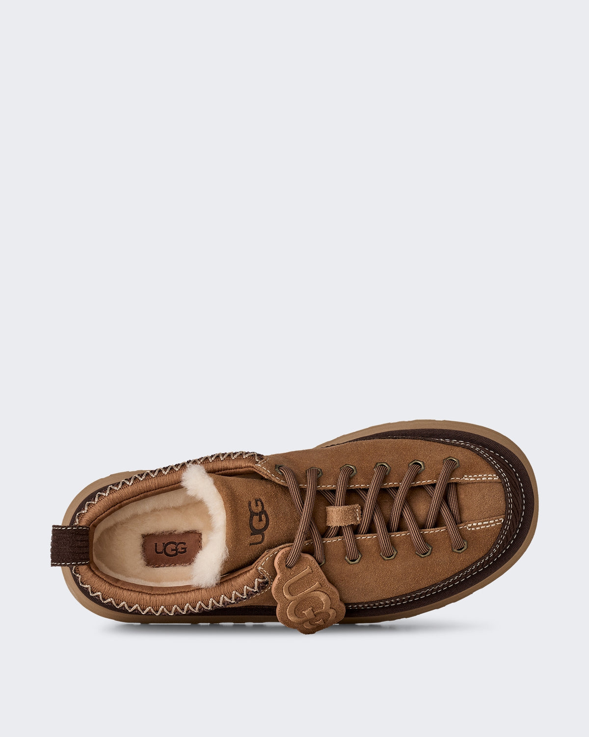 Women's Slide met vetersluiting en heritage design Beige