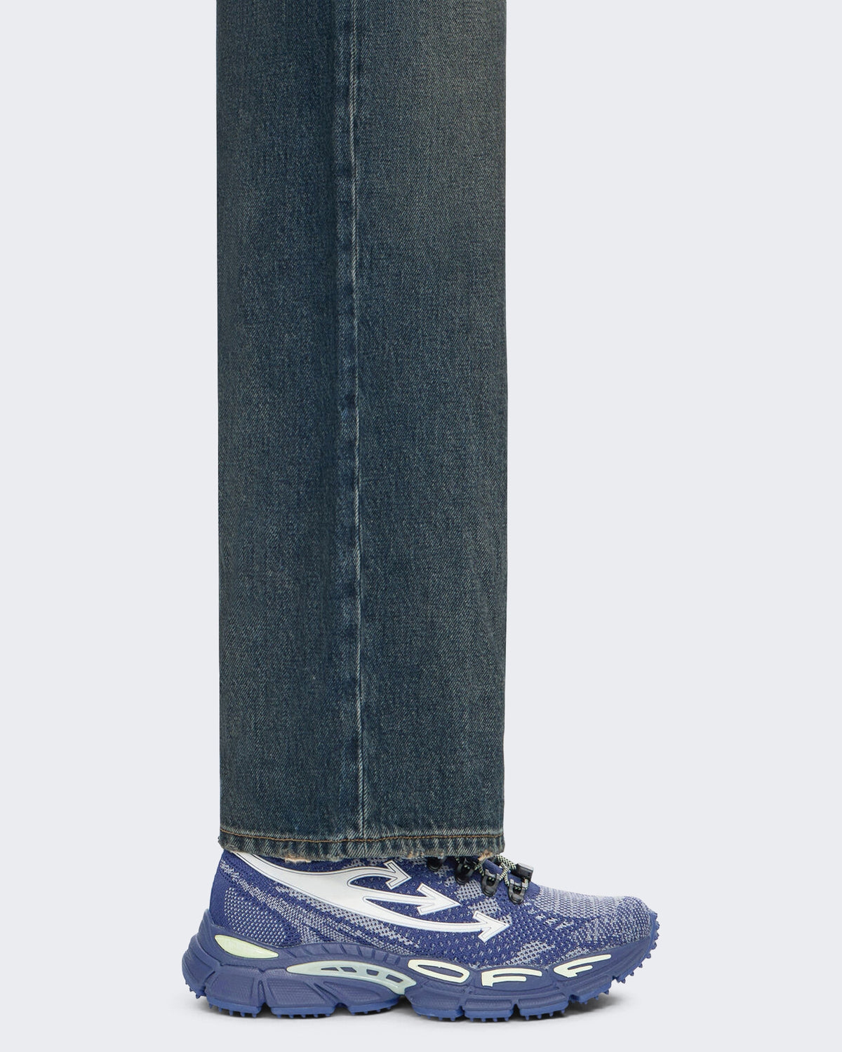 Men's Gebreide sneaker in Blue en White