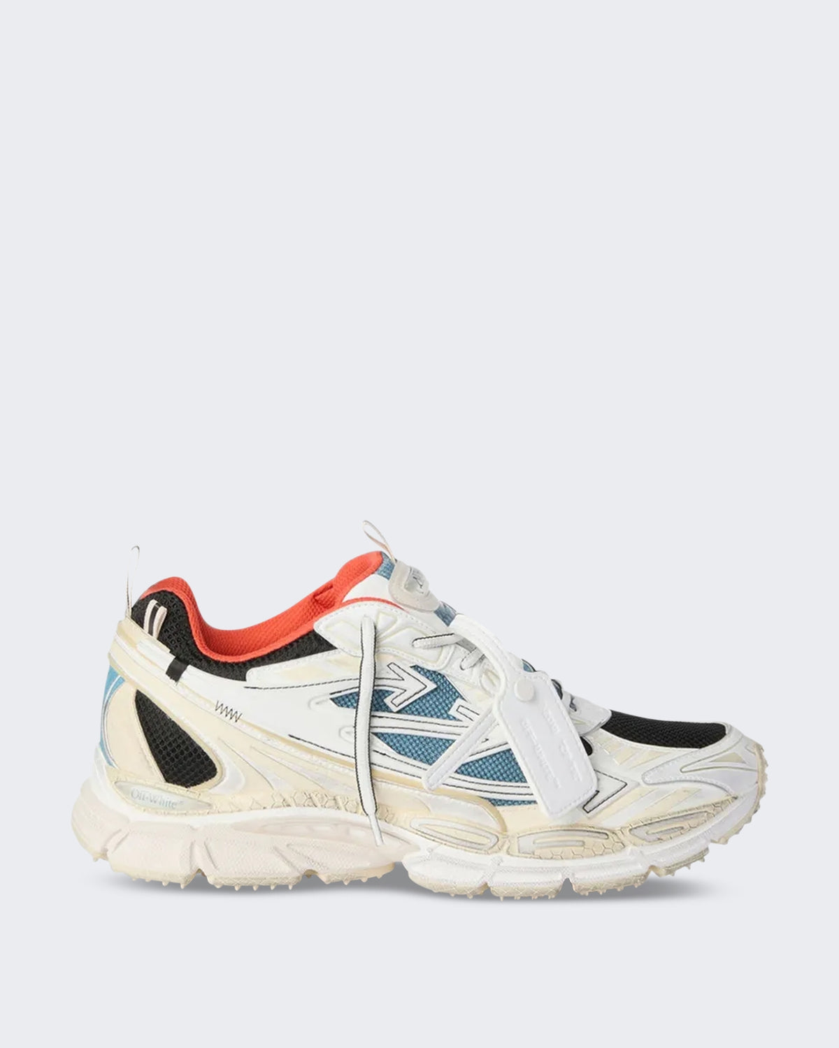 Men's Be Right Back Worn Out sneaker neonblauw met White