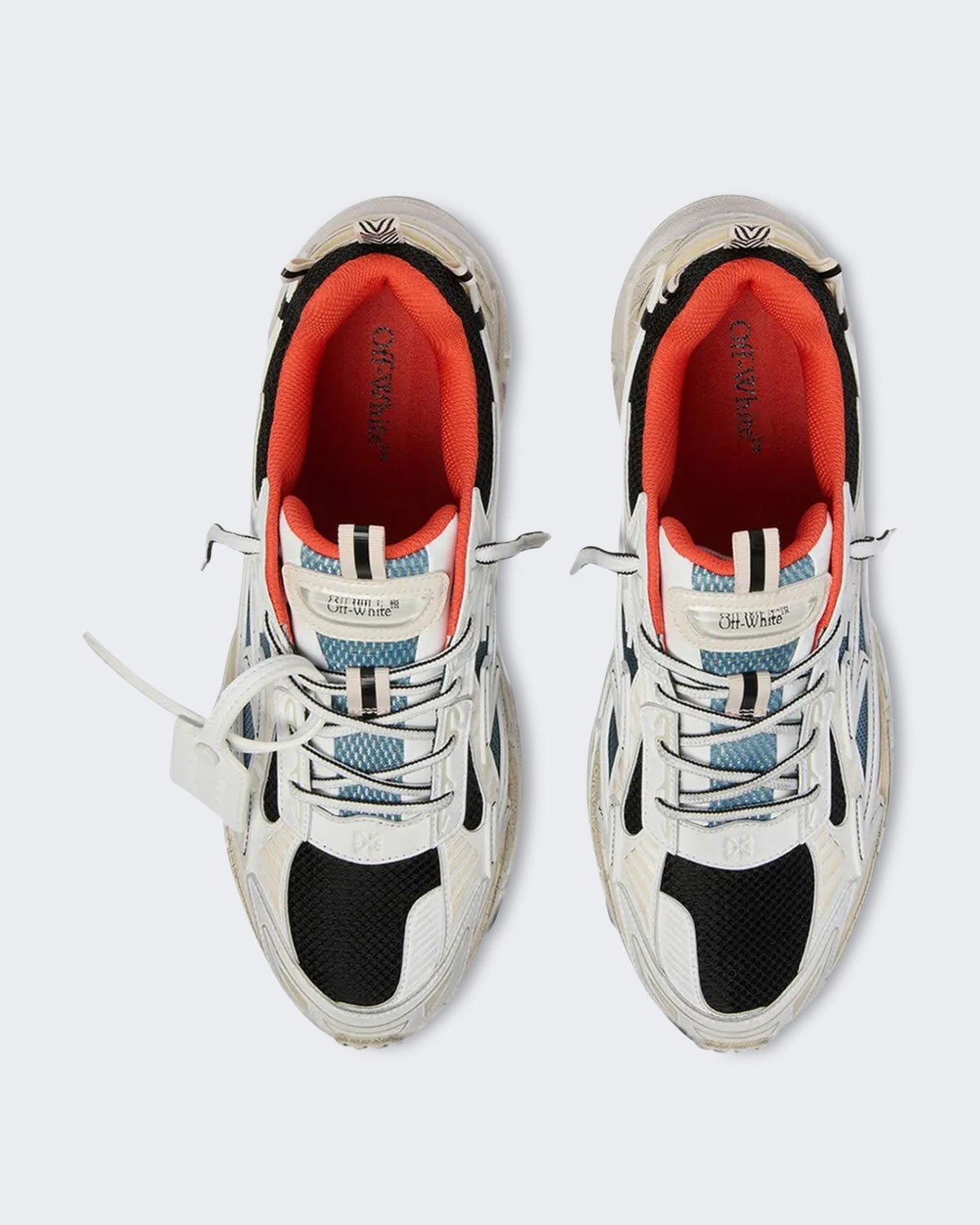 Men's Be Right Back Worn Out sneaker neonblauw met White