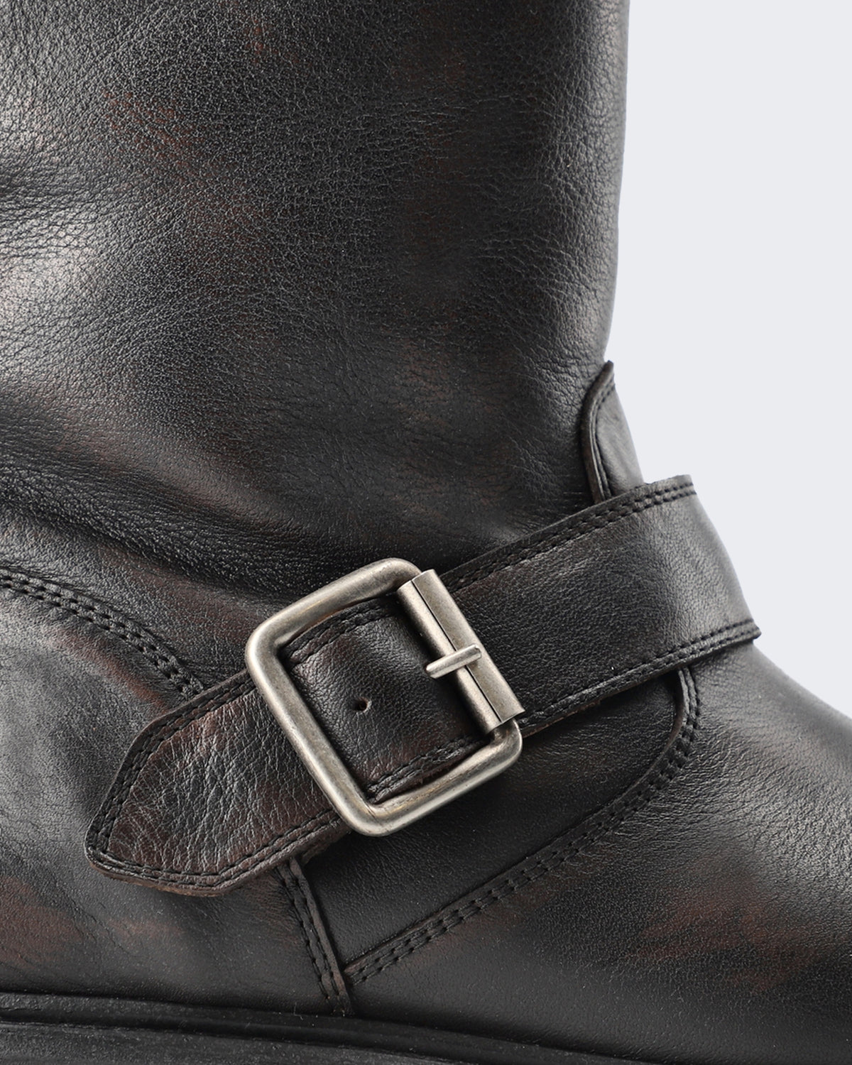 Women's Gegraineerd leren schoen met teddy detail Brown