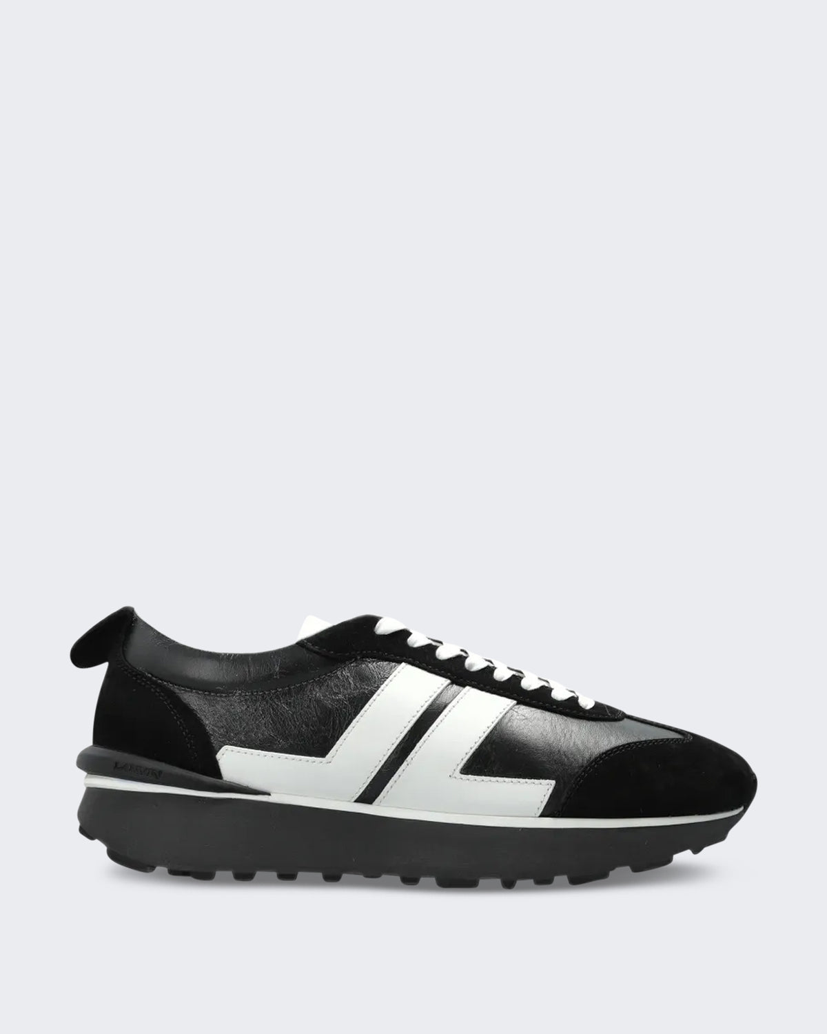Men's Bumpr sneaker van used leer in Black-wit