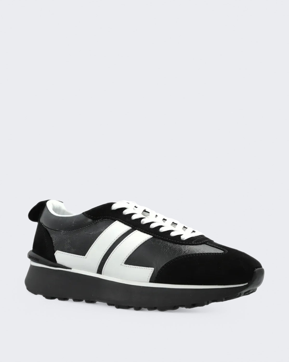 Men's Bumpr sneaker van used leer in Black-wit