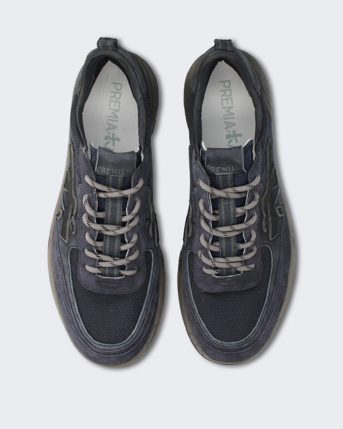 Men's Donkerblauwe sneaker met vetersluiting Blue