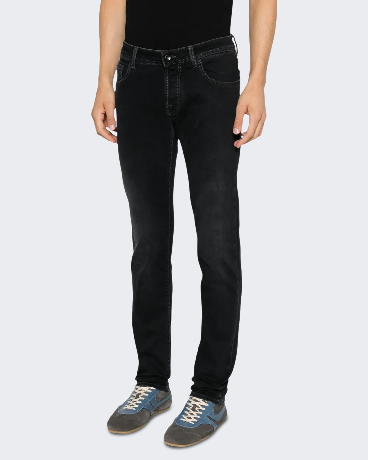 Men's Super slim fit Trousers met vijf zakken Black