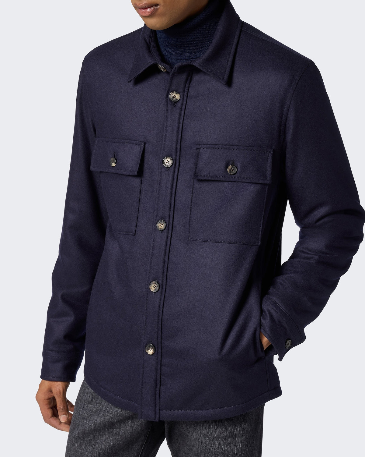 Men's Lichte Jacket met gemêleerde imitatiebont voering Blue