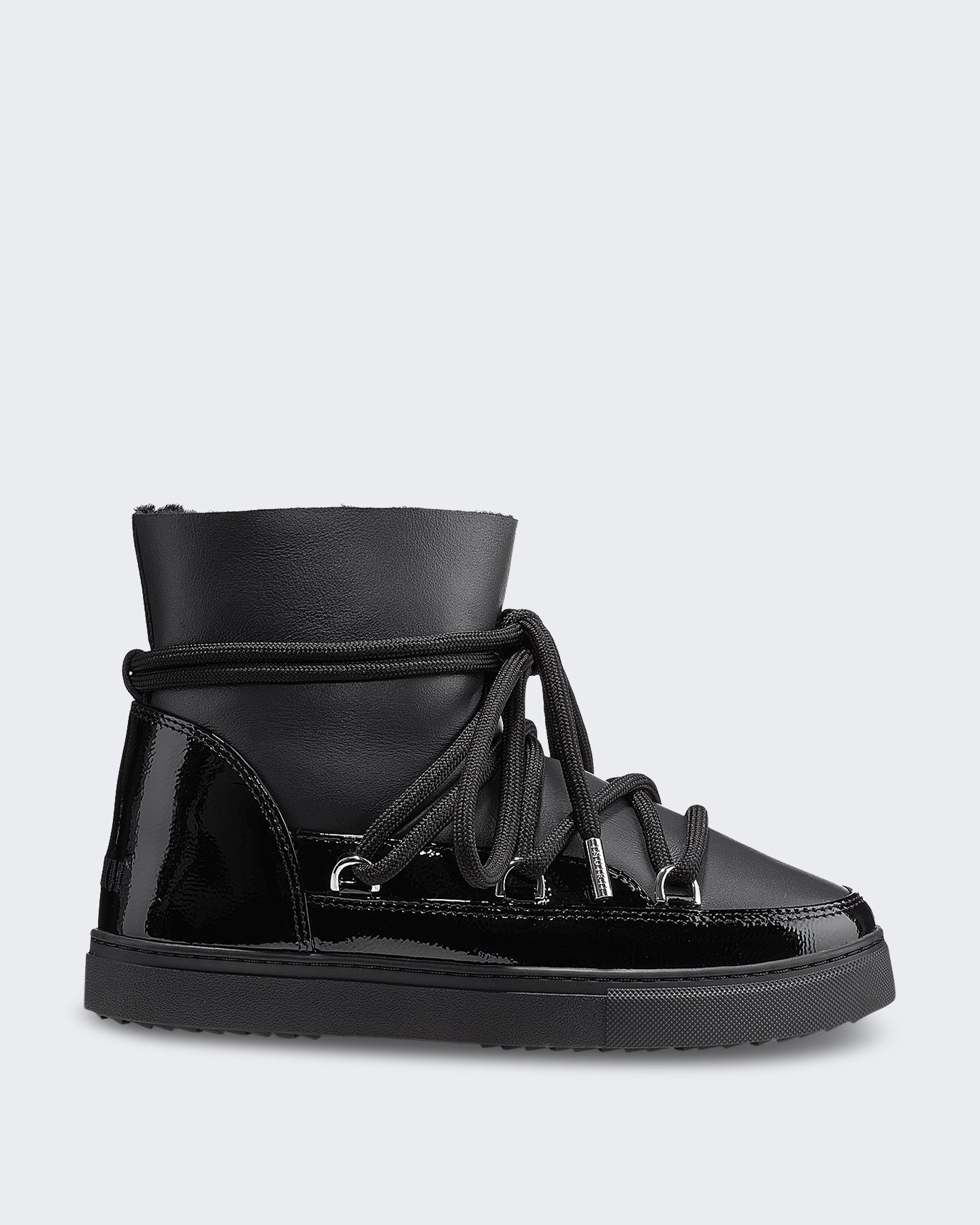Women's Glanzende winterlaars met gladde afwerking Black