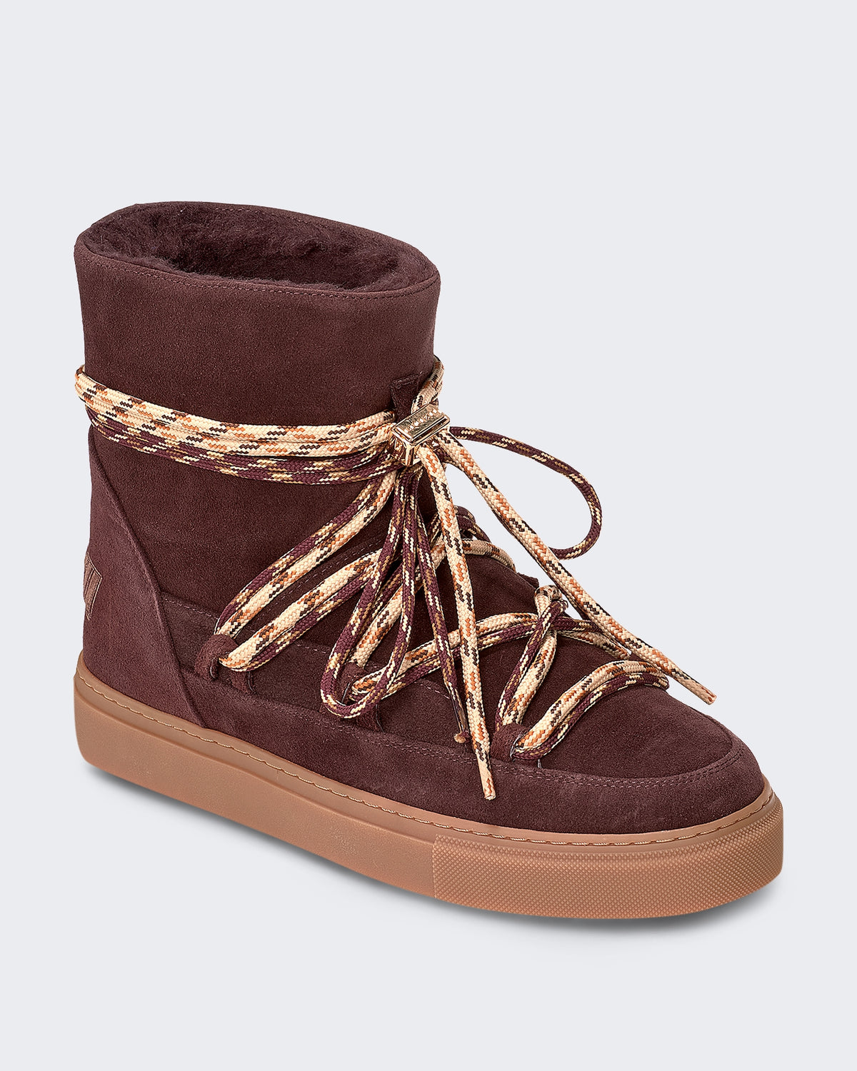 Women's Suède Boot met dubbele veterstrik Red