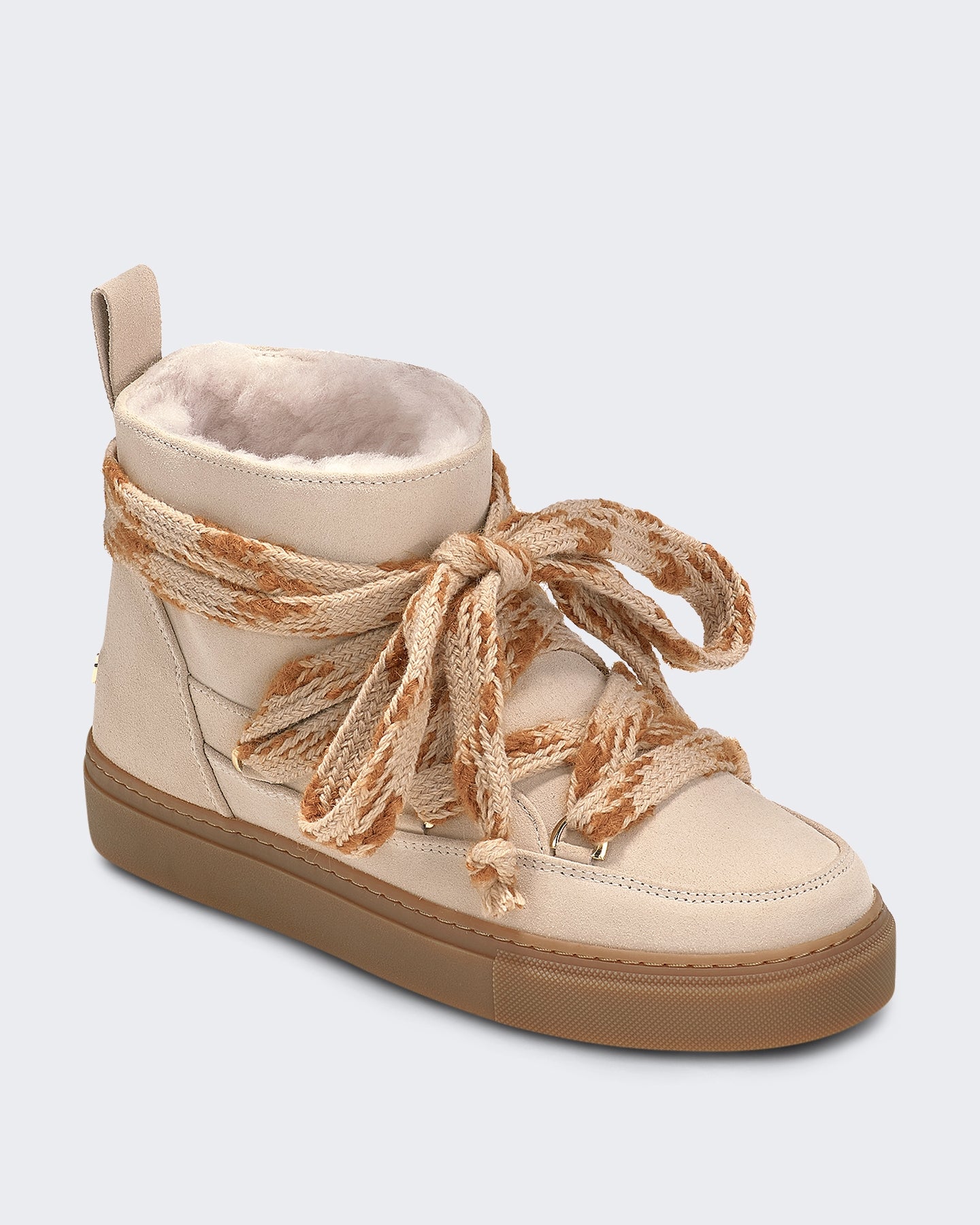 Women's Boot met suède afwerking en knoopdetail White