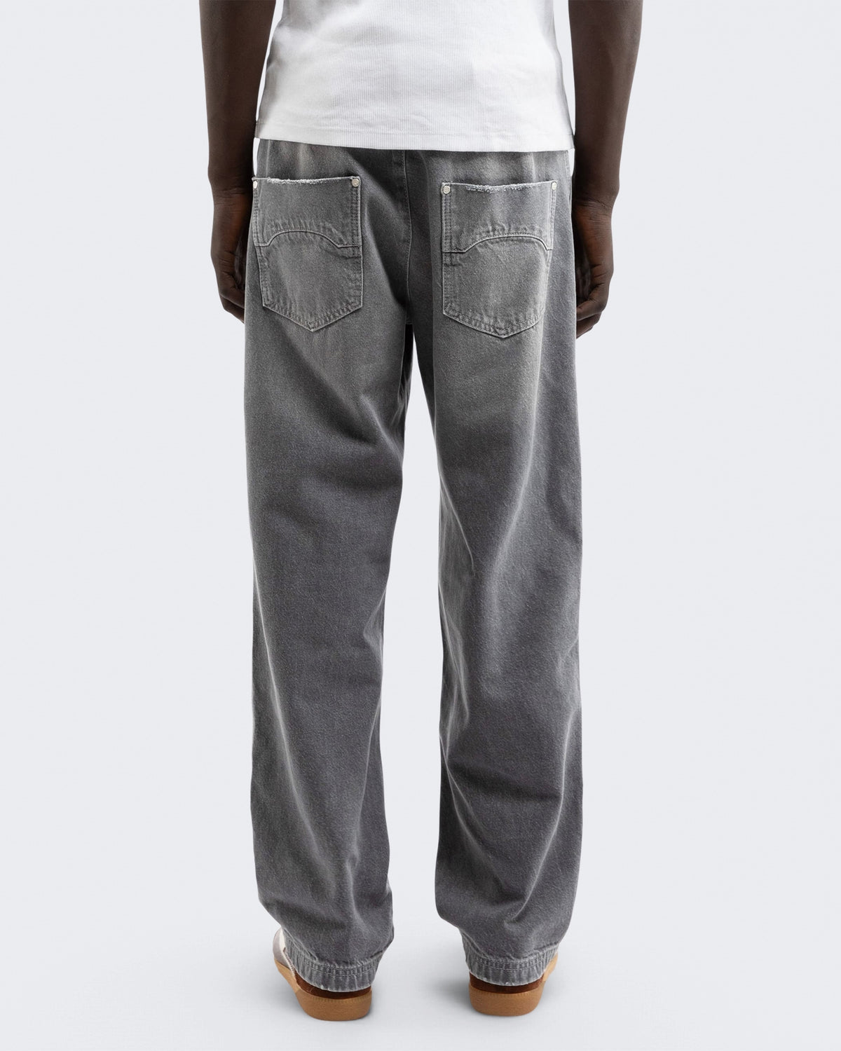 Men's Essential Straight Fit Denim Washed Grey