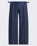 Men's Tailored Baggy Pants Pinstripe Blue