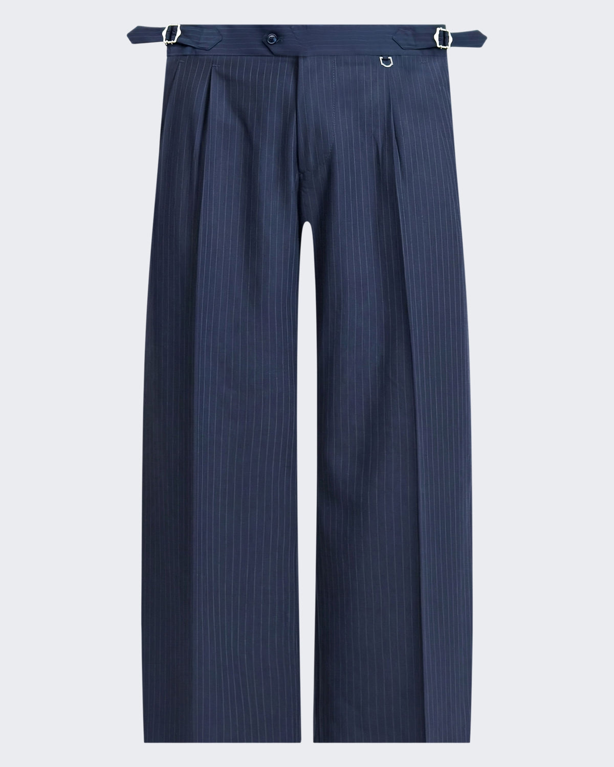 Men's Tailored Baggy Pants Pinstripe Blue