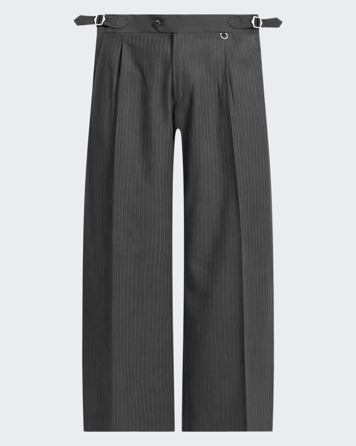 Men's Tailored Baggy Pants Pinstripe Grey