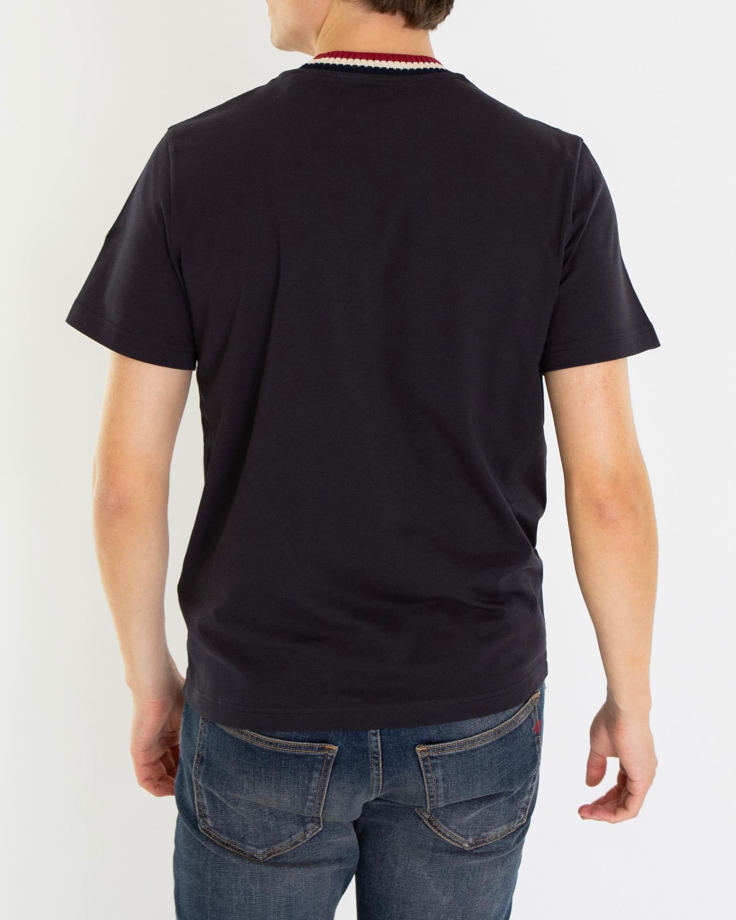 Heren Embroidered Logo T-Shirt Zwart