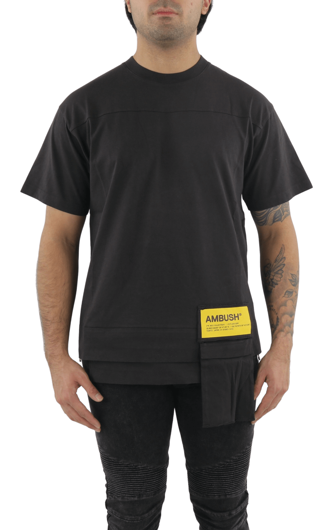 Men Waist pocket t-shirt chocolate