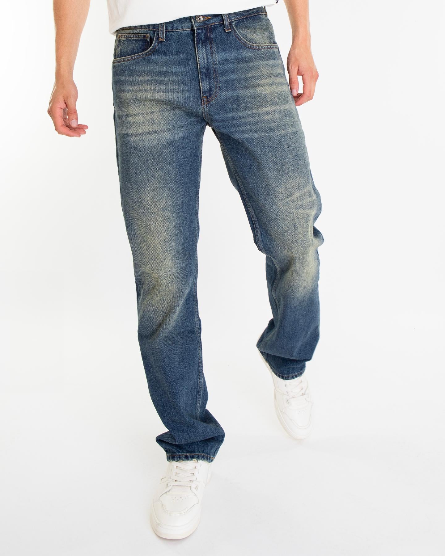 Heren Straight Jeans Blauw