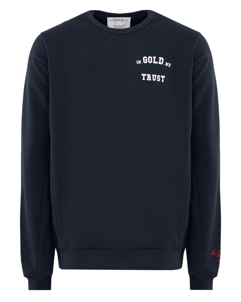 In gold we discount trust trui grijs