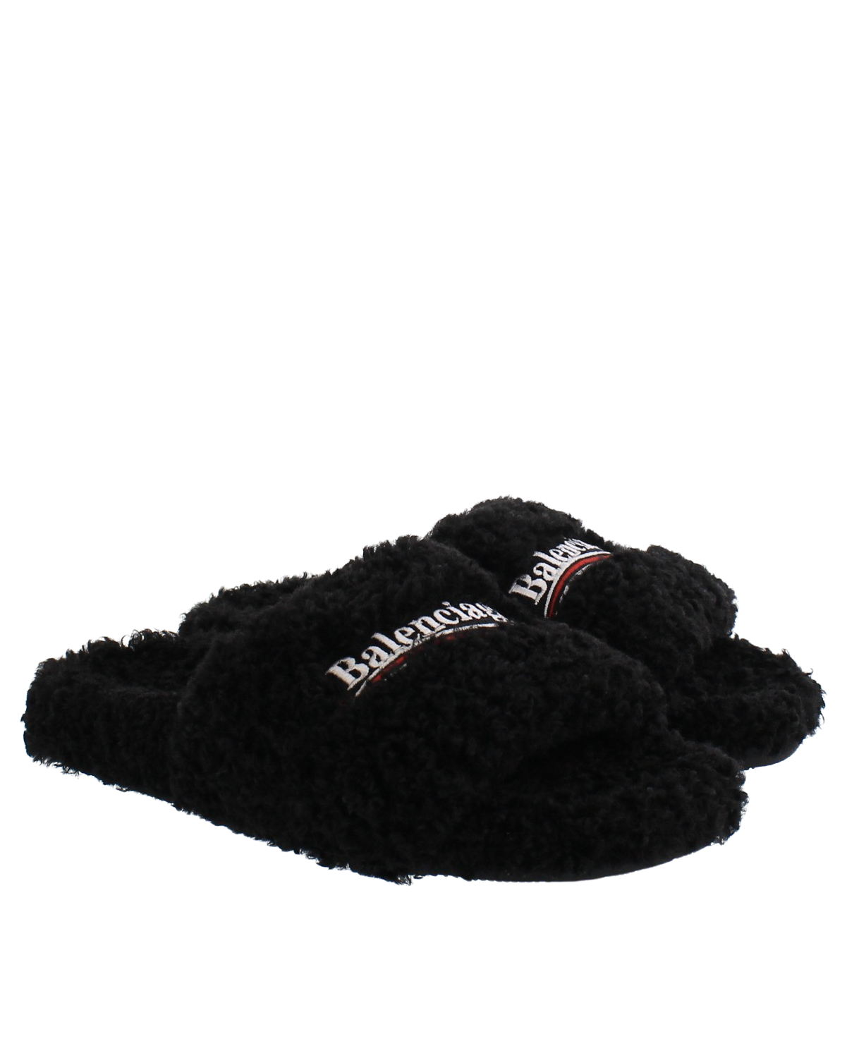 Women Furry Slide Sandal Black