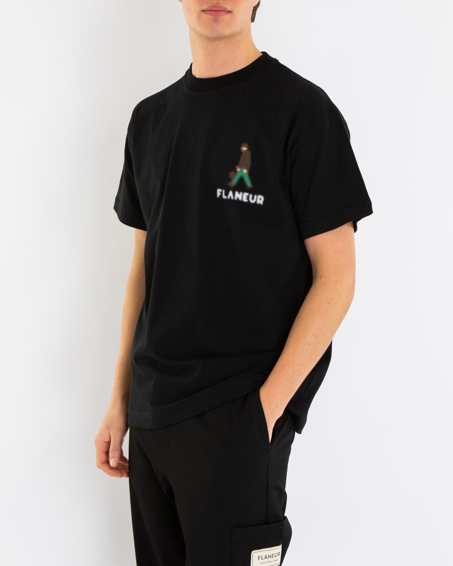 Heren Blurred Stroller T-Shirt Zwart