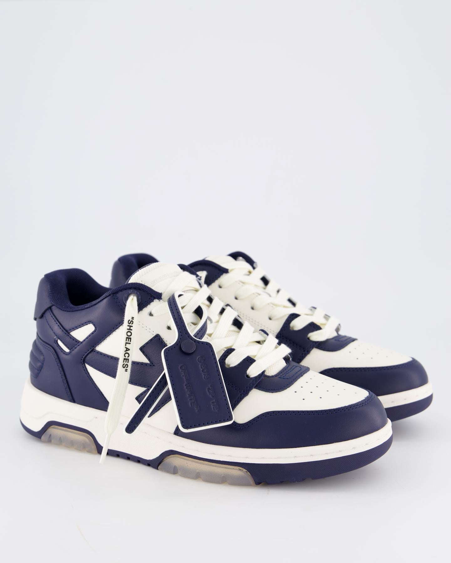 black and blue off white shoes