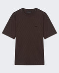 Heren Jacquard Jersey Shirt Bruin — huidige kleur
