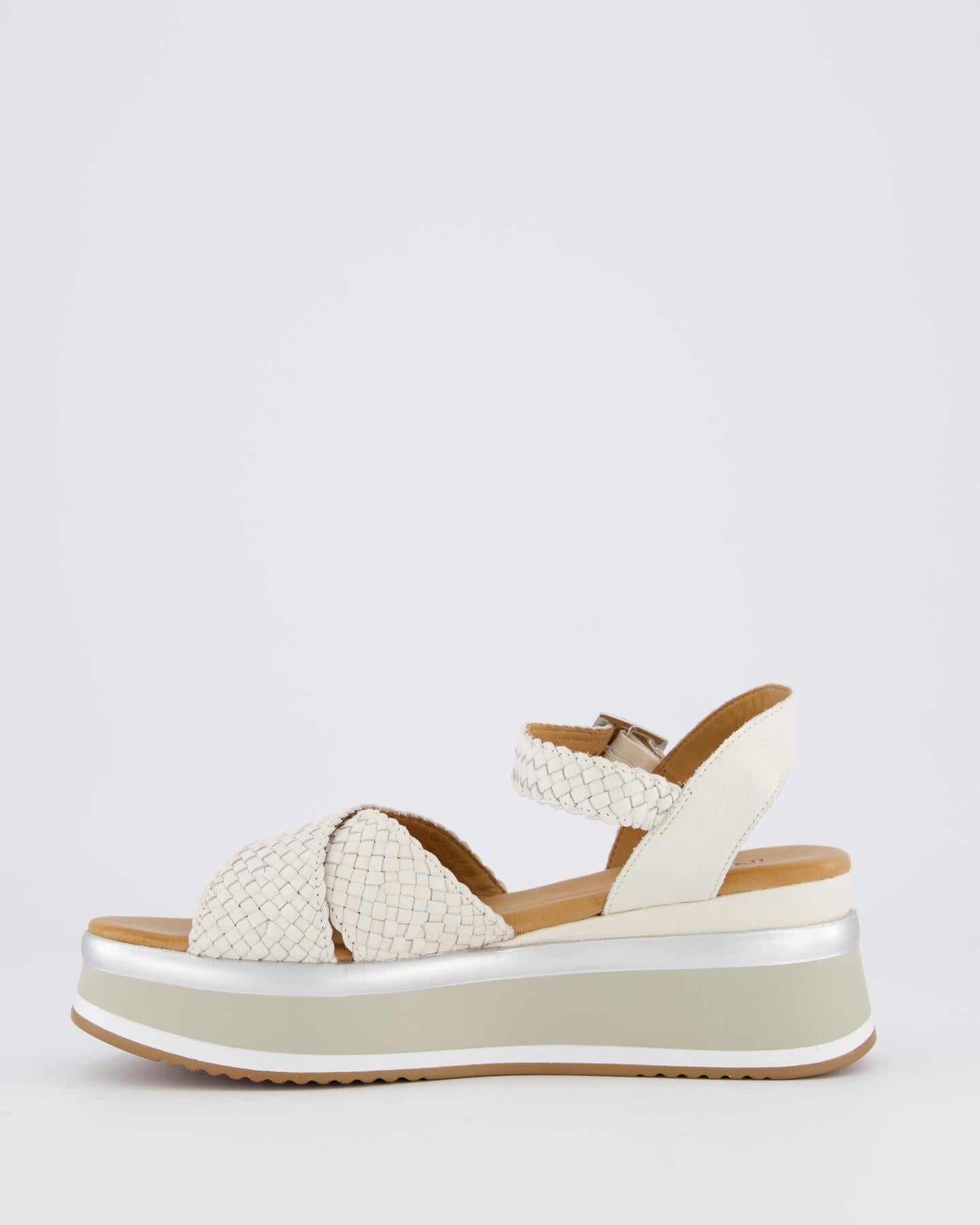 Dames Braided Strap Sandaal Wit