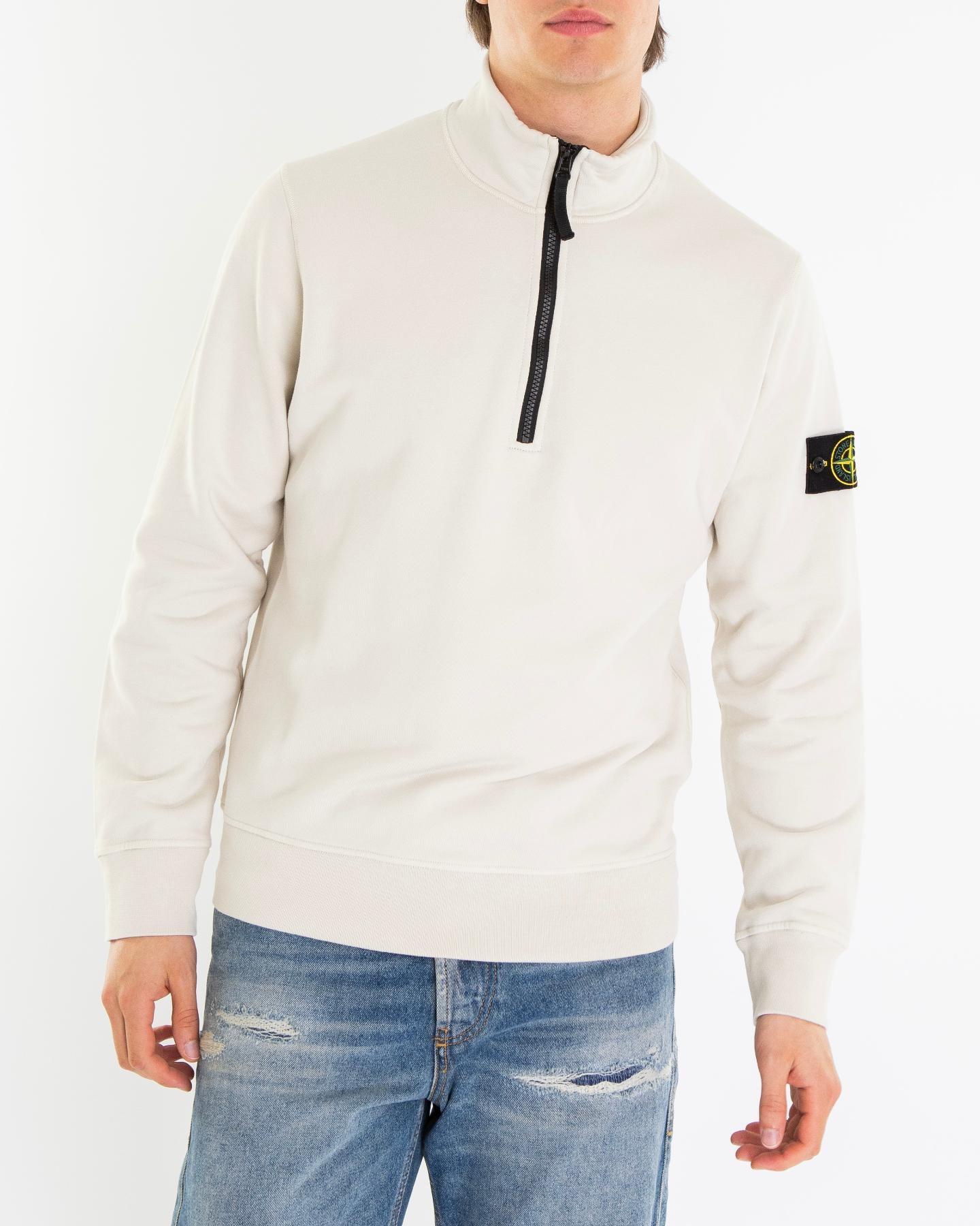 Heren Half Zip Sweater Beige