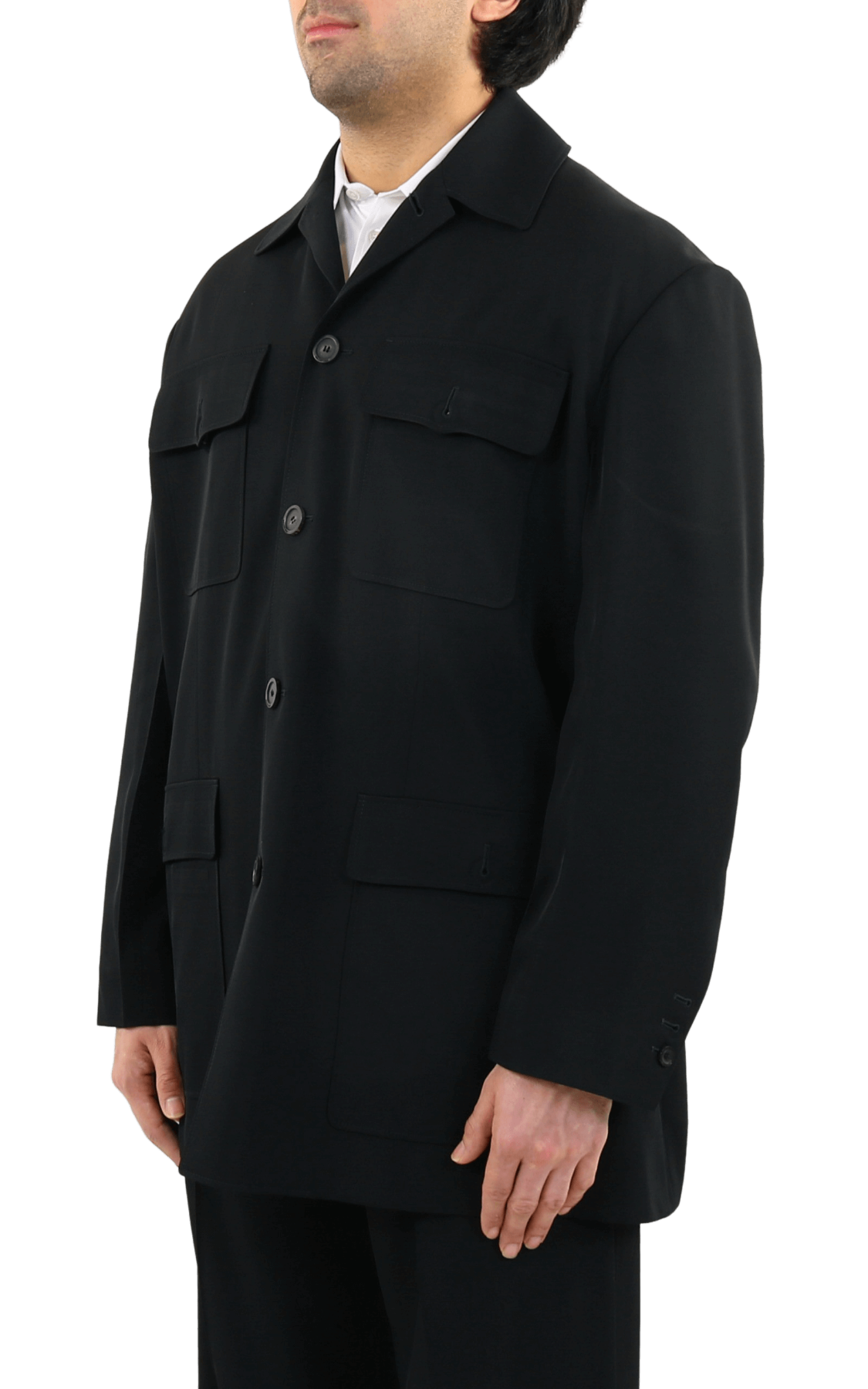 Men Flap Pockets Jacket