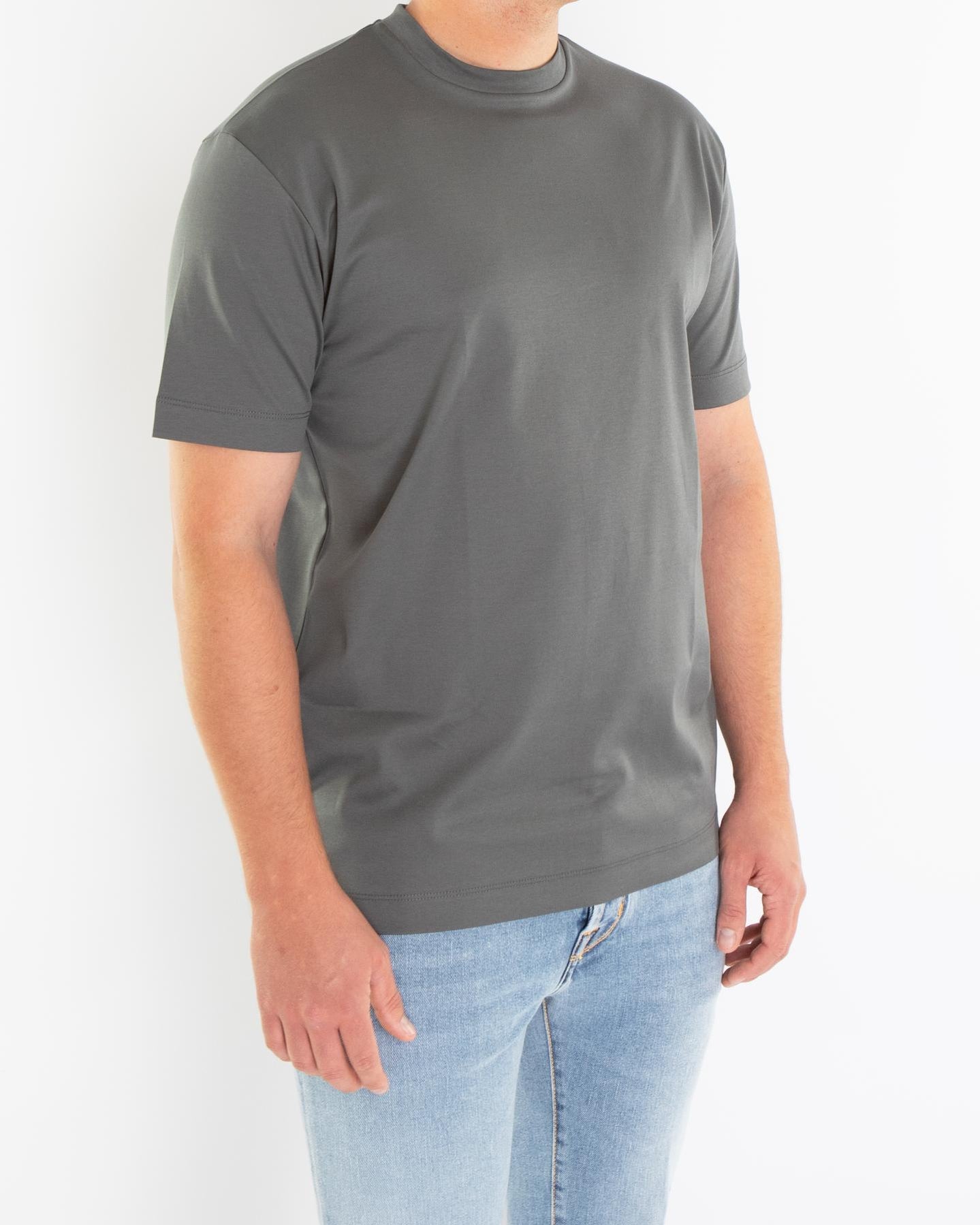 VALENZA Heren Interlock Supima T-Shirt Grijs – foto 5