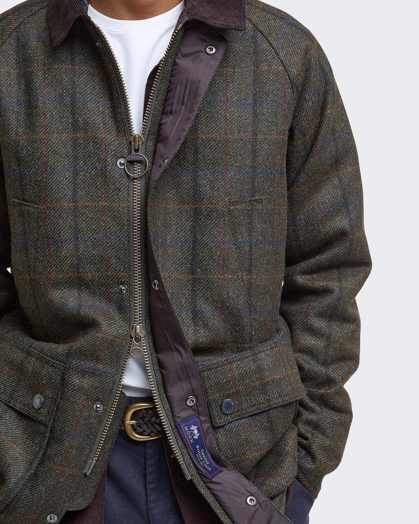 Heren Bedale Check Woll Jacket Bruin