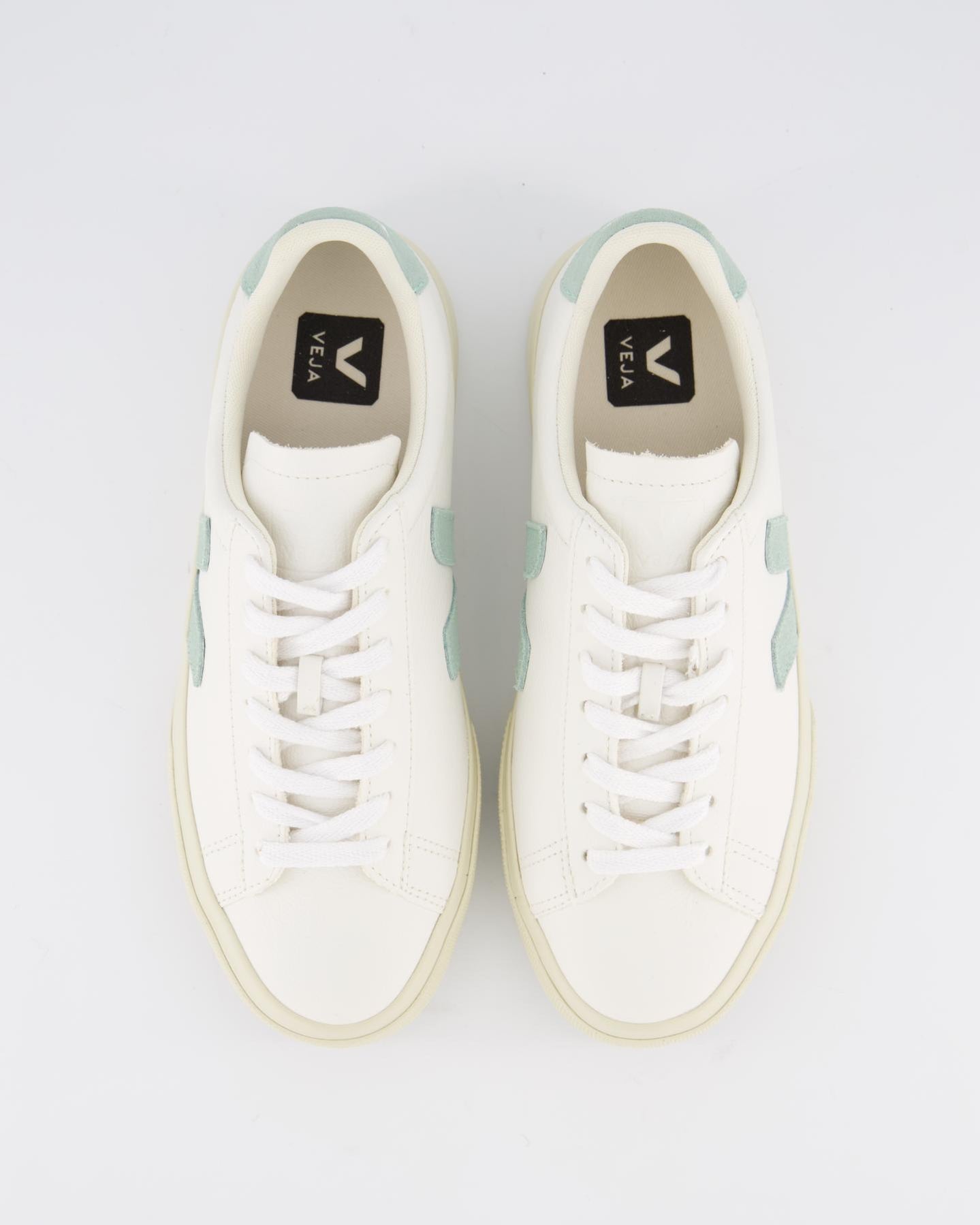 Veja Dames Campo Sneaker Leer Wit/Matcha – foto 3