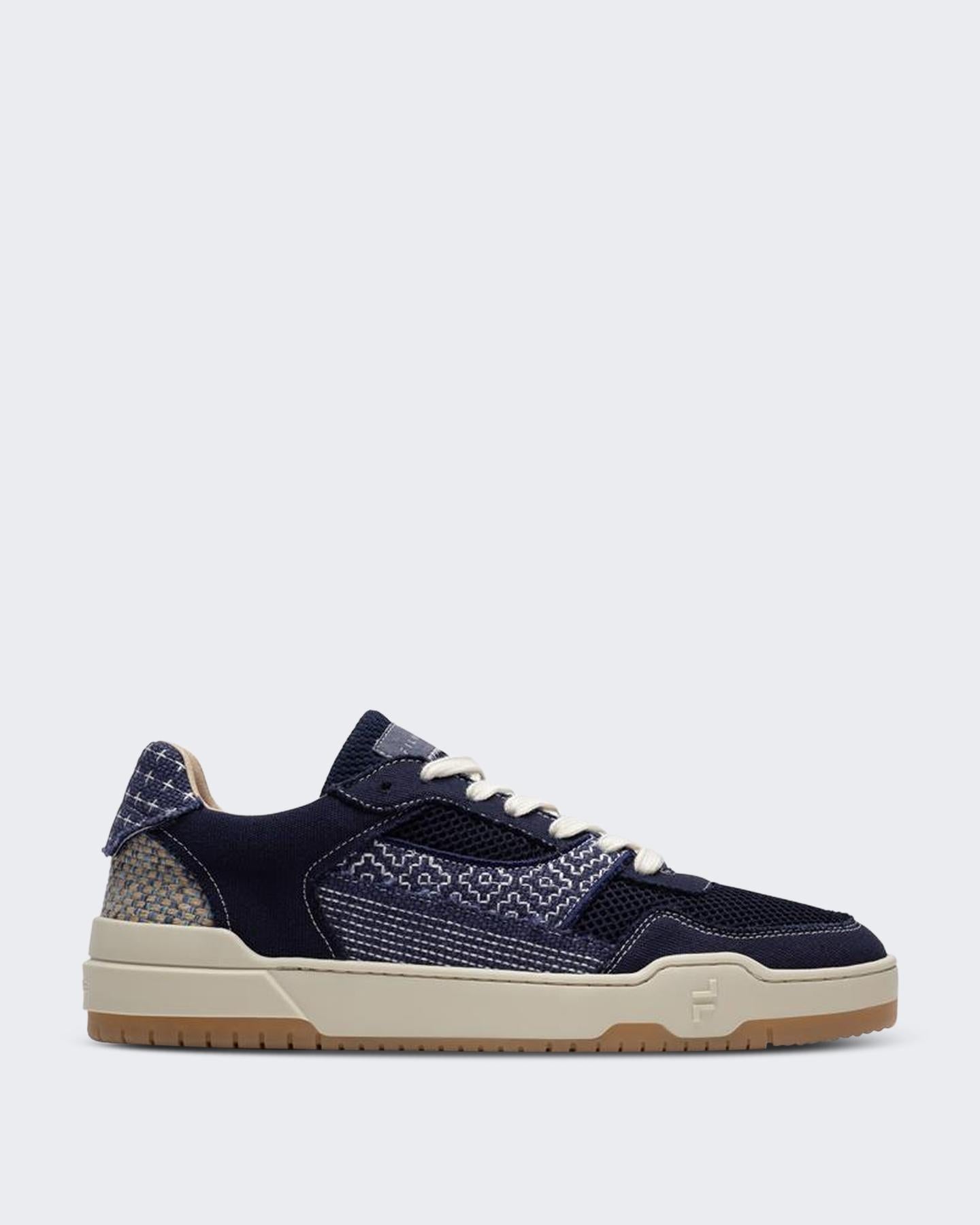 Heren Etna Sashiko Sneaker Blauw