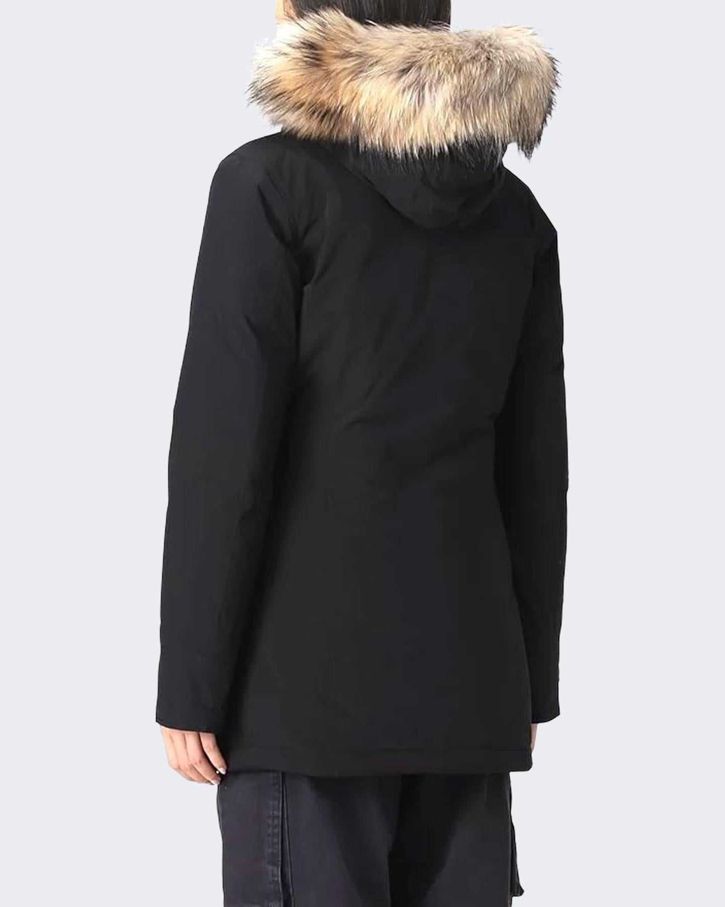 Dames Arctic Racoon Parka Zwart