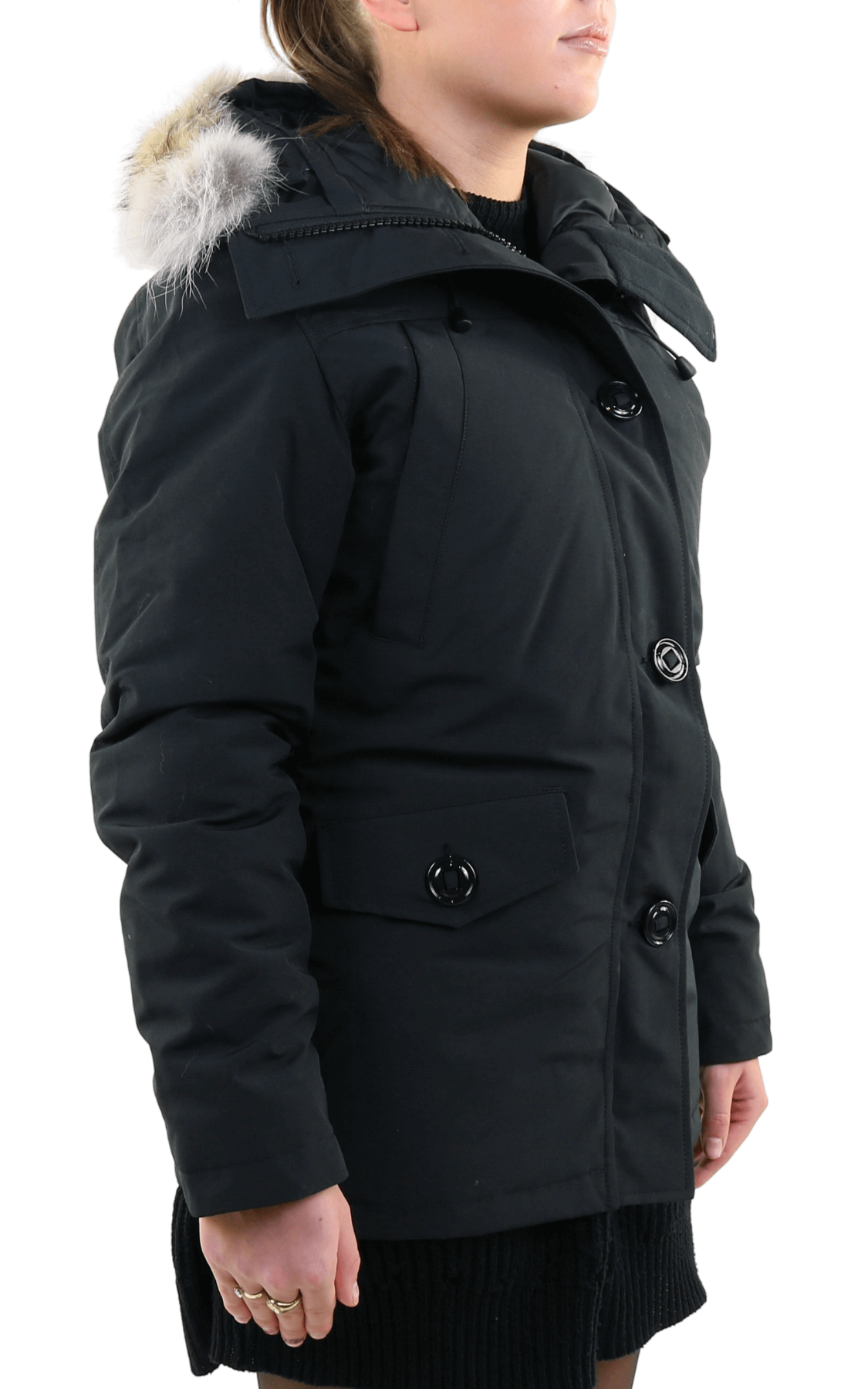Canada goose montebello sales parka black women's