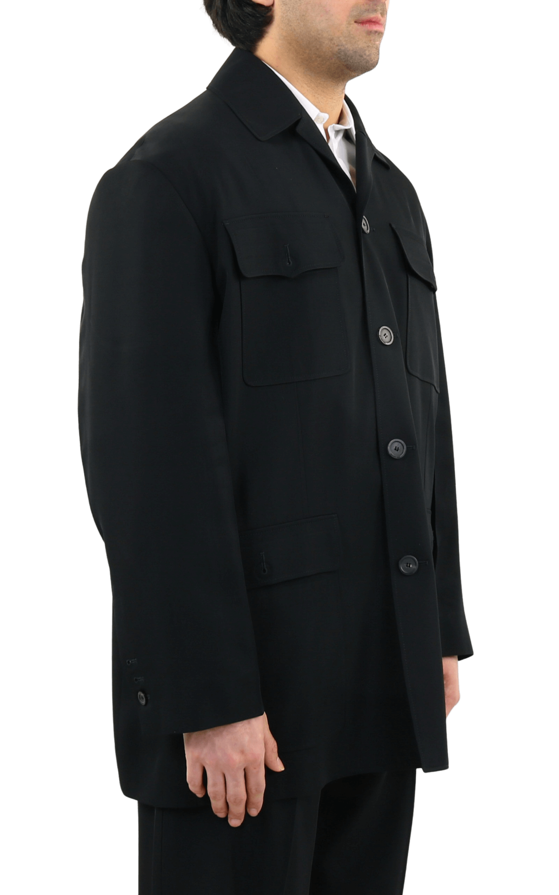 Men Flap Pockets Jacket