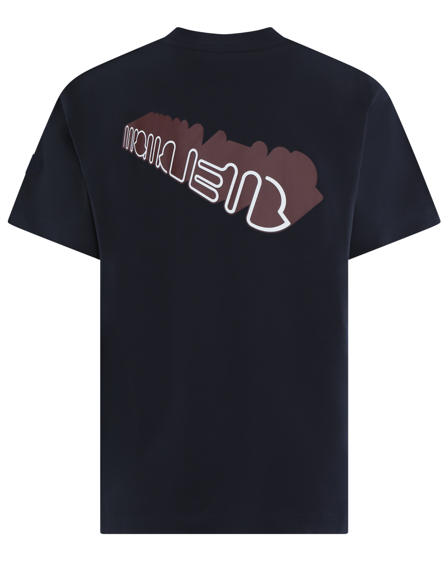 Heren Curved Logo T-Shirt Blauw