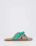 Women's Braided Slipper Metallic Green — huidige kleur