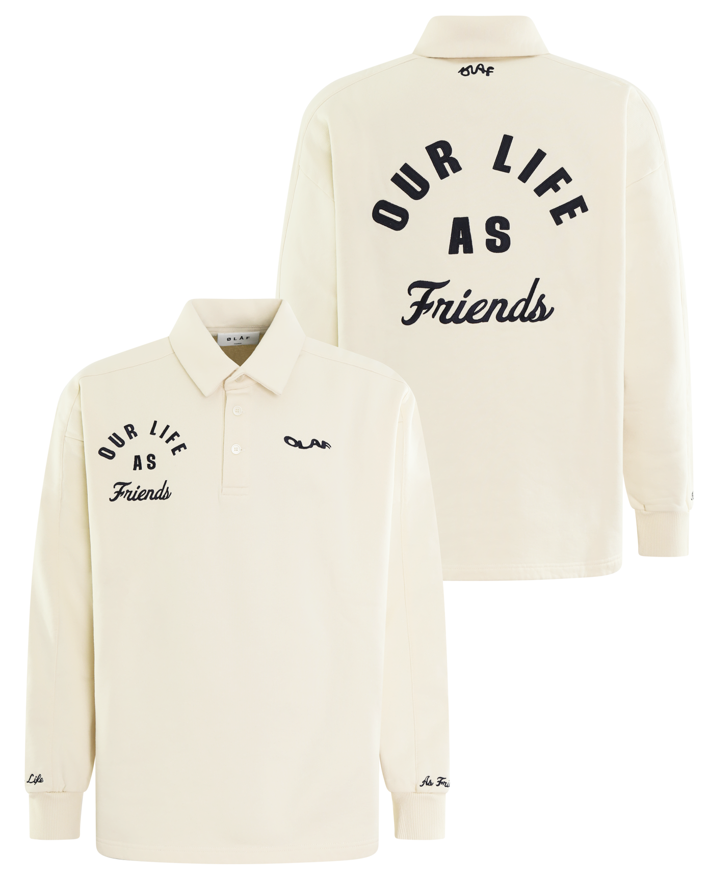 Heren Varsity Polo Longsleeve Wit