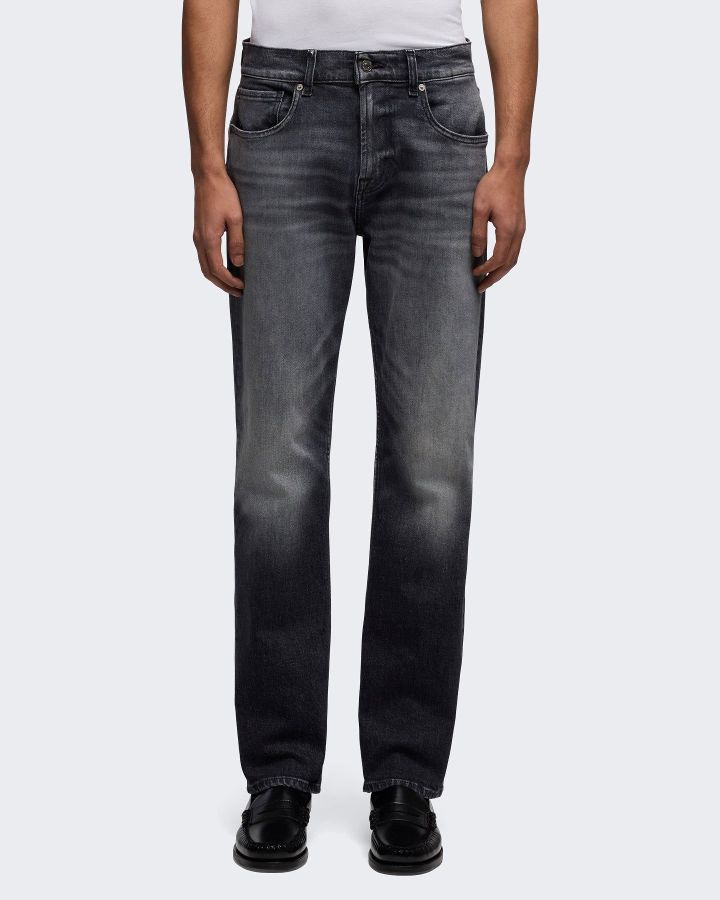 7 For All Mankind Heren The Straight 32" Archive jeans Zwart - Eleganza.nl