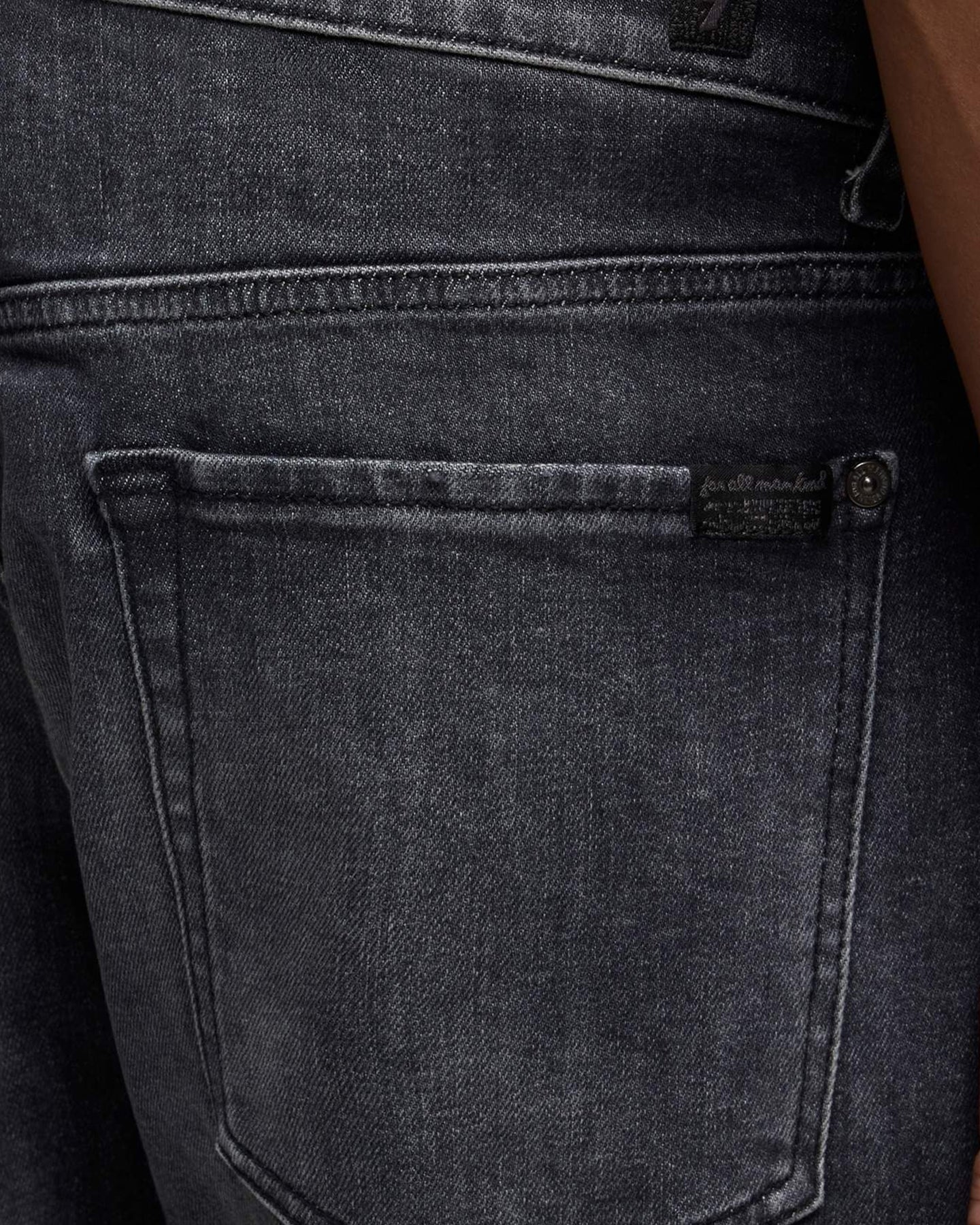 7 For All Mankind Heren The Straight 32" Archive jeans Zwart - Eleganza.nl