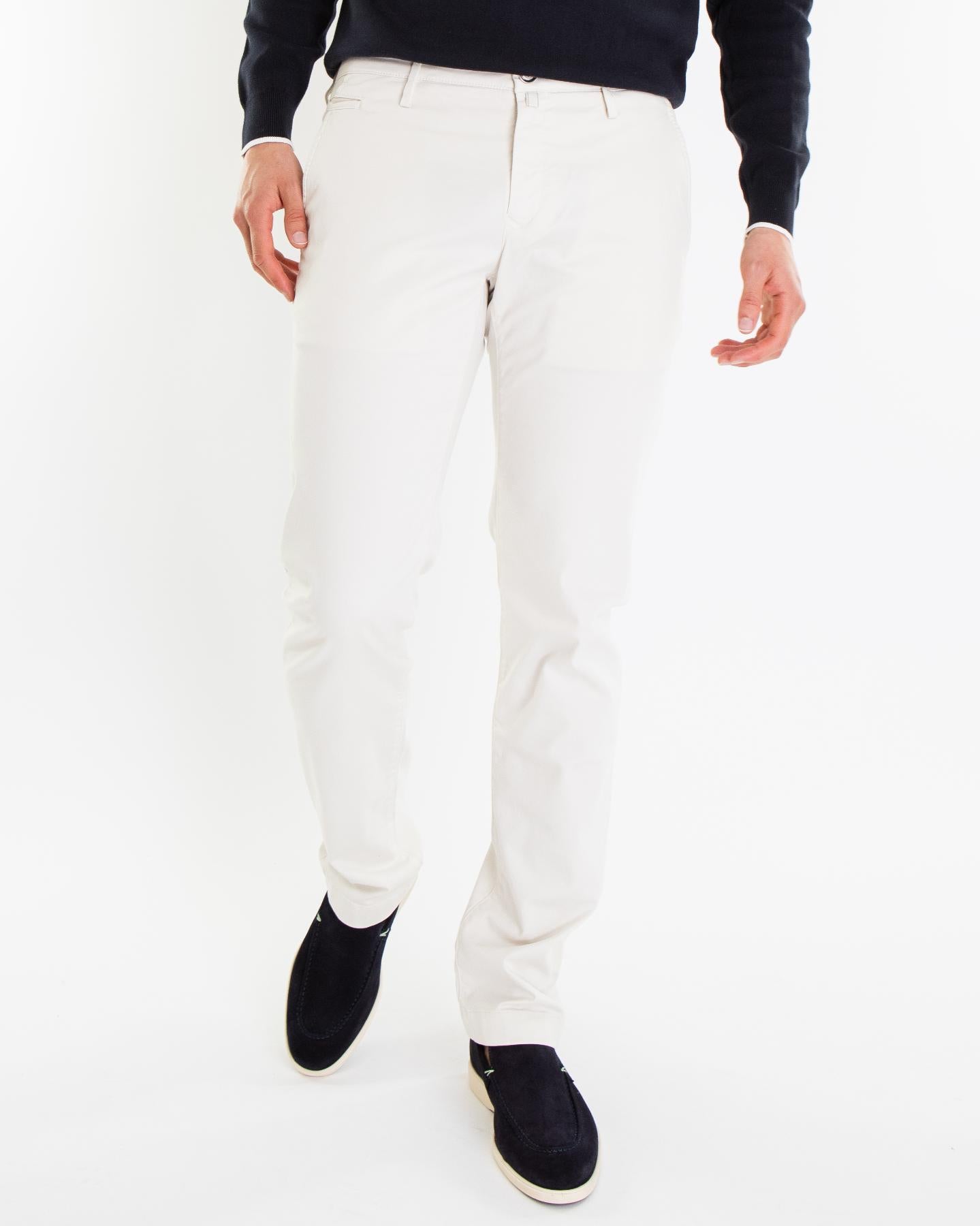 Heren Pantalone Slim Fit Bobby Wit