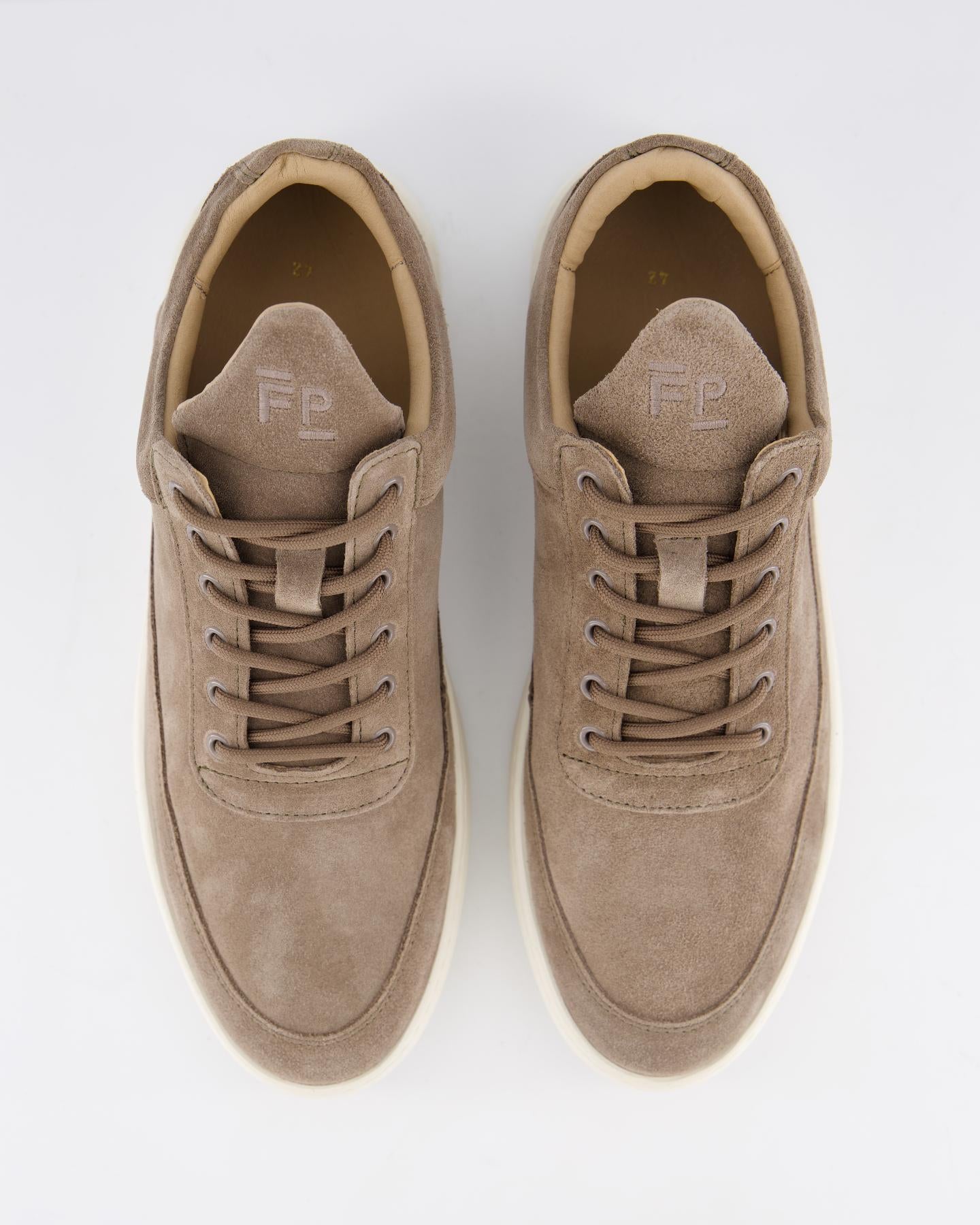 Heren Low Top Suede Sneaker Bruin