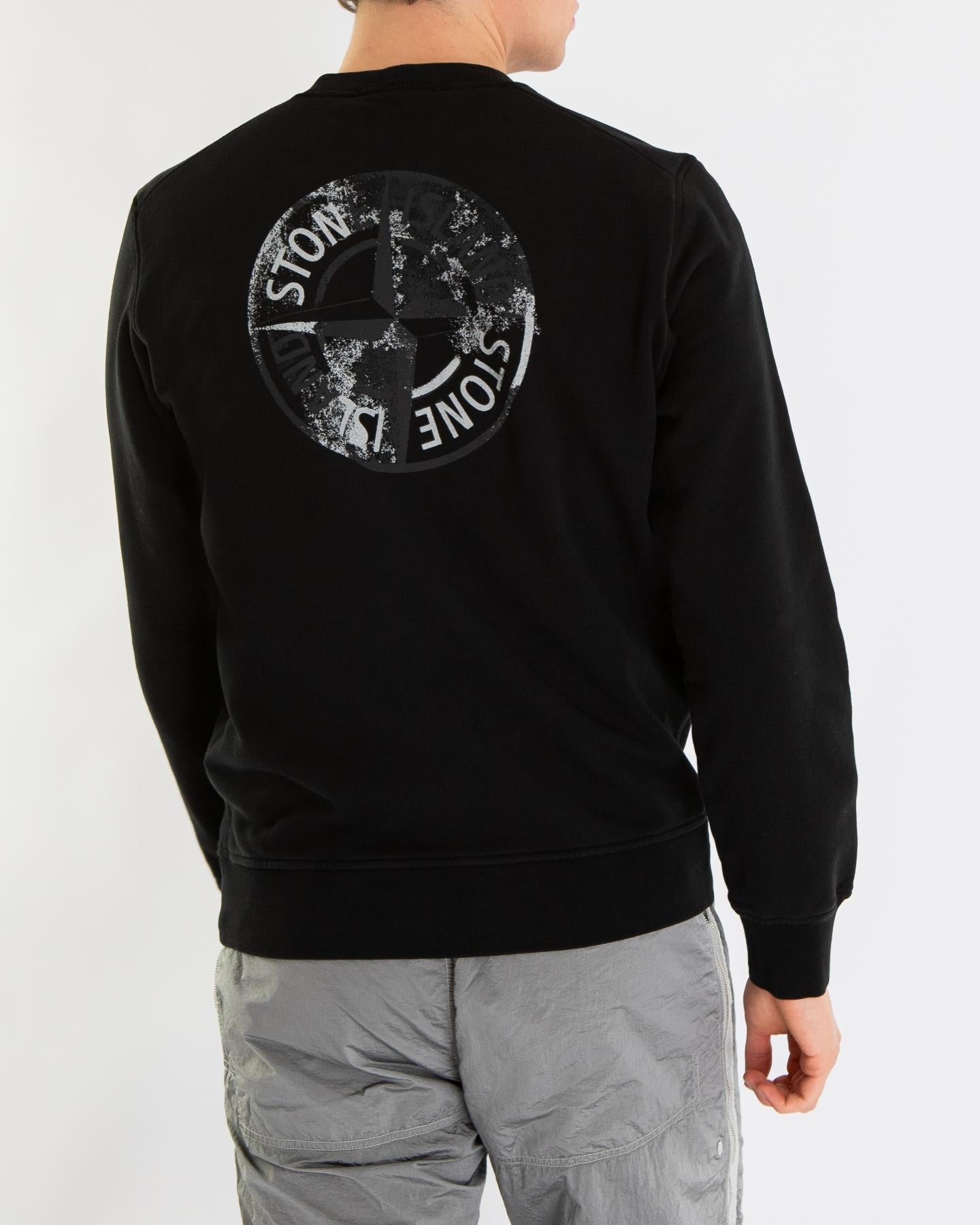 Heren Logoprint Crew Neck Zwart